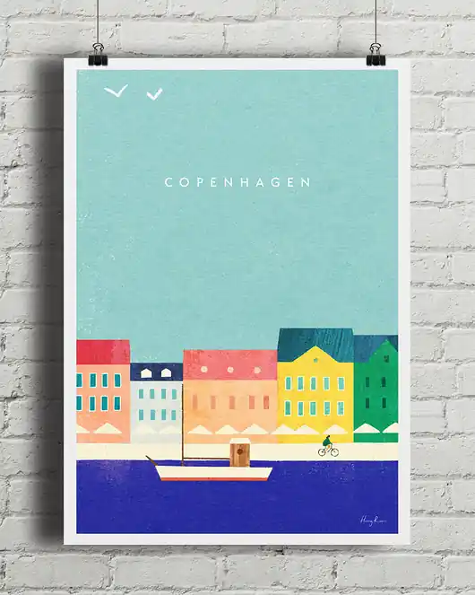 Plakat Kopenhaga Dania - kolorowe kamienice Nyhavn Dodaj do koszyka