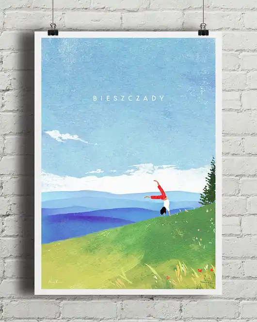 Zamów teraz Plakat Bieszczady - w górach z pozytywną energią