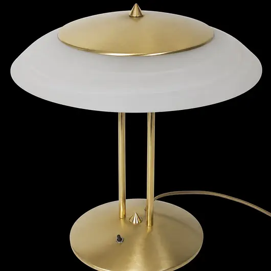 Ekspresowa dostawa Lampa stołowa Modern lata 80. Mosiądz i szkło