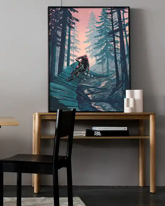 Niska cena Plakat rowerowy MTB - Ekstremalne kolarstwo górskie Enduro
