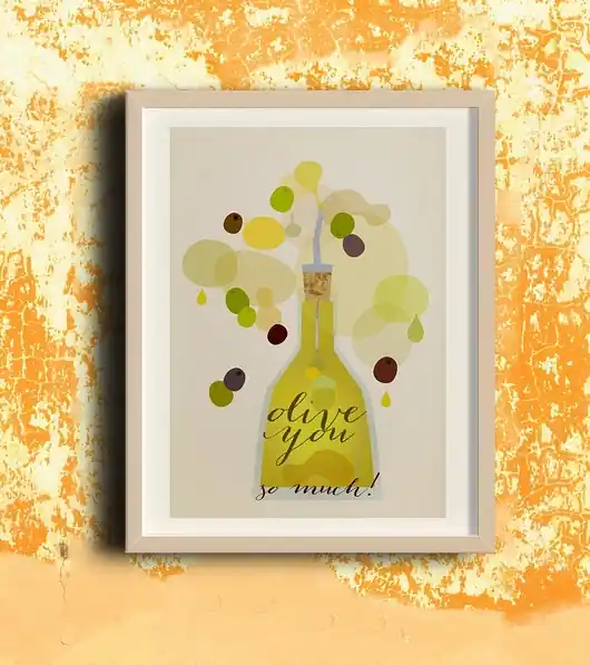 Olive you so much - plakat kuchenny art giclee Nowość