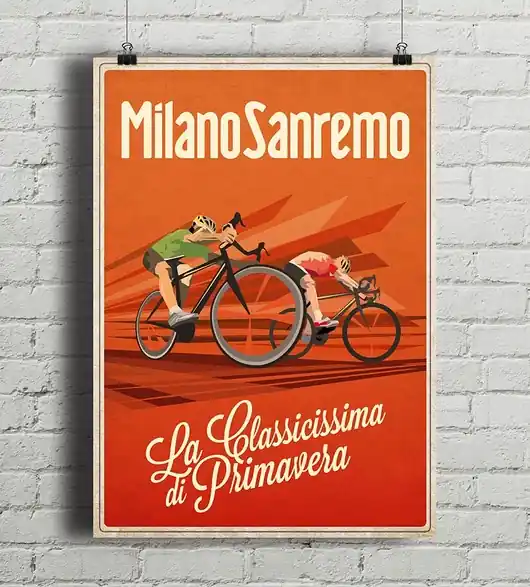 Niska cena Milano - Sanremo - plakat rowerowy