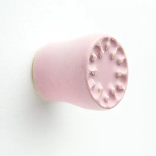 Nowy Ceramiczna gałka do mebli lilia-róż, wz.9, ręcznie robiona