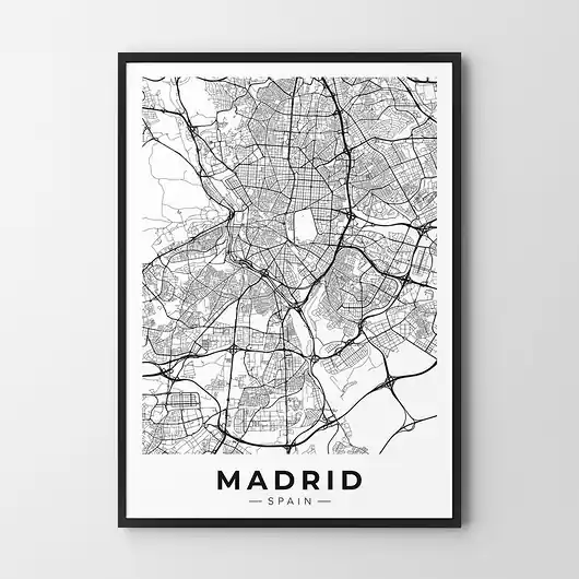 Plakat Madryt mapa Sprawdź teraz