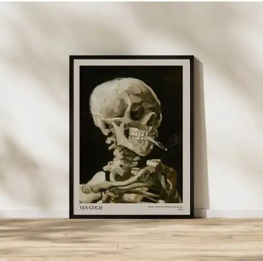 Plakat Vincent van Gogh, szkielet z papierosem , czaszka Hit sprzedaży