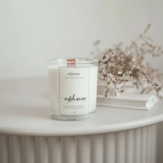 Świeca sojowa w szklance 180 ml - Wytchnienie KRÓLEWSKA LAWENDA Taniej