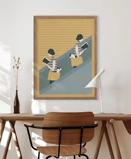 Plakat - Spotkanie na schodach - 50x70 cm Bestseller