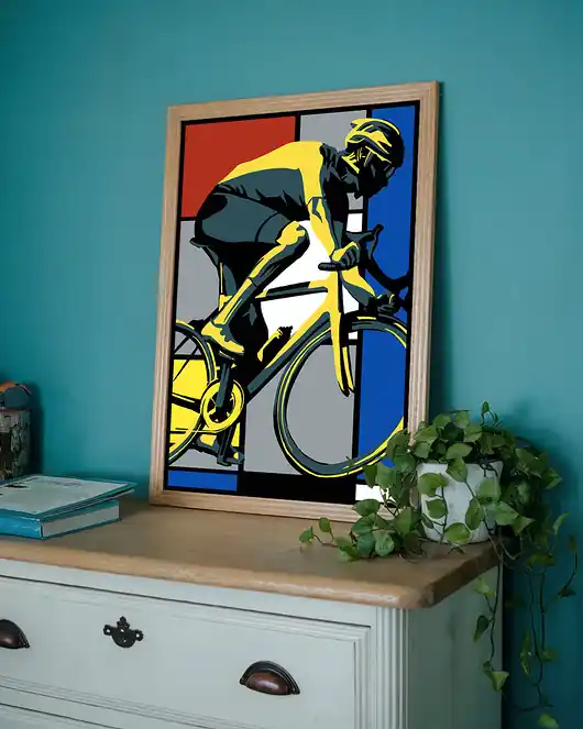 Szybka wysyłka Kolarz w stylu Mondriana - plakat 50x70 cm