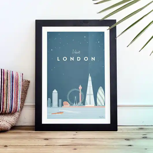 Darmowy zwrot Londyn - vintage plakat 50x70 cm