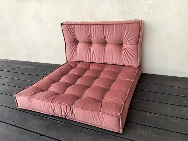 Łatwy zwrot Sofa modułowa Futon materac francuski Velvet Róża