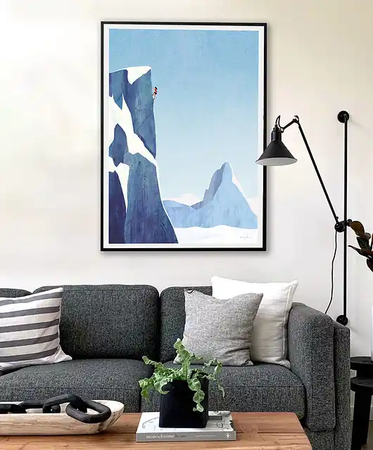 Kup online Zimowa wspinaczka górska - plakat fine art