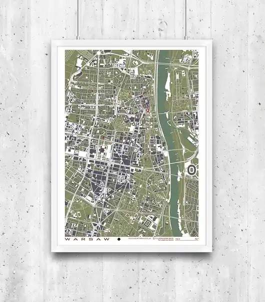 Bestseller Plakat Warszawa - plan miasta
