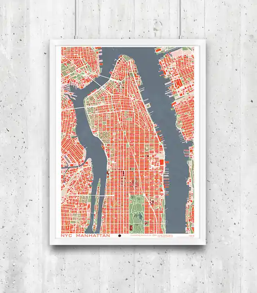 Plakat New York - plan miasta Kup teraz
