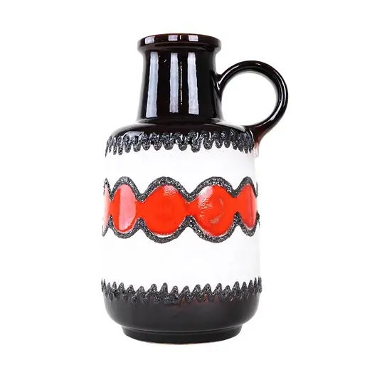Łatwy zwrot Wazon ceramiczny z uchwytem, niemiecki design, lata 60, West Germany