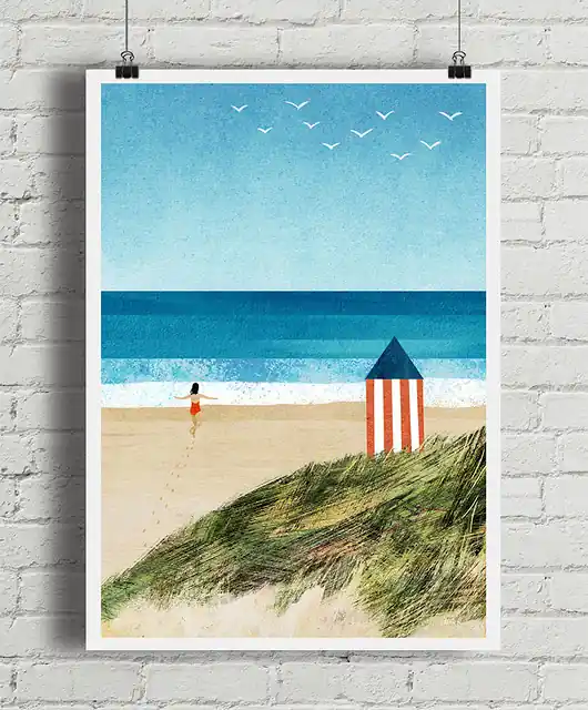 Plakat Beztroskie wakacje - dziewczyna na plaży Niska cena