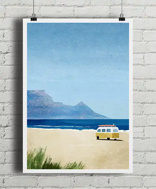 Popularny Plakat Kamper na plaży - surfing