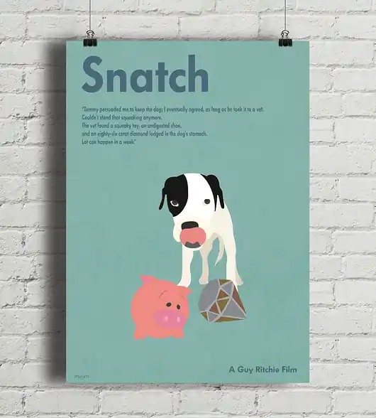 Snatch - Guy Ritchie - plakat fine art Łatwy zwrot