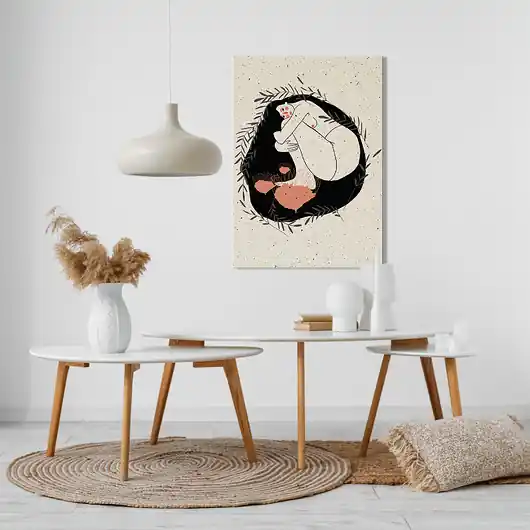 Obraz na płótnie KOBIETA CISZA NATURY 70x100cm Tani