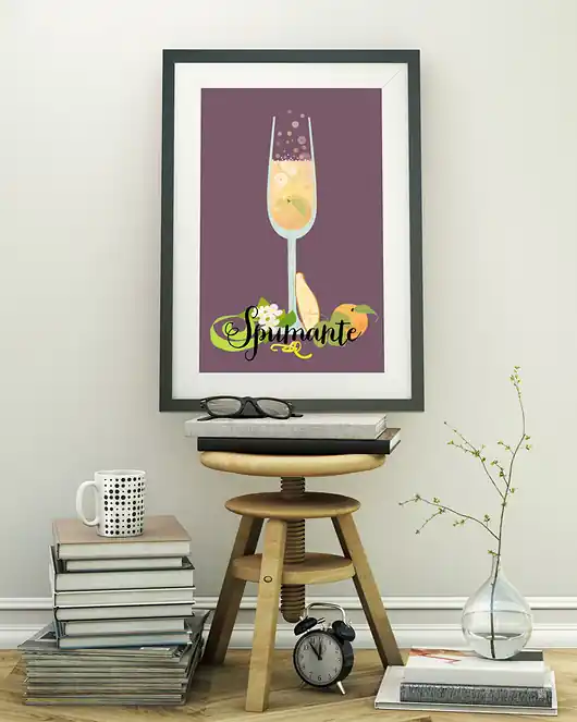 Bezpieczna płatność Wino Spumante - plakat art giclee