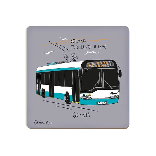 Ostatnia szansa Podkładka pod kubek Gdynia Trolejbus Solaris Trollino II 12AC