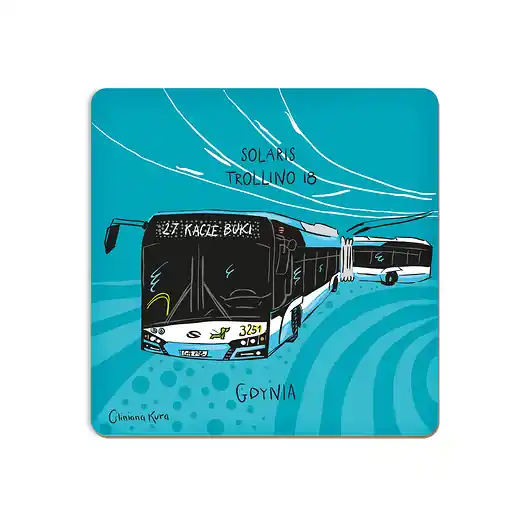 Okazja Podkładka pod kubek Gdynia Trolejbus Solaris Trollino 18M