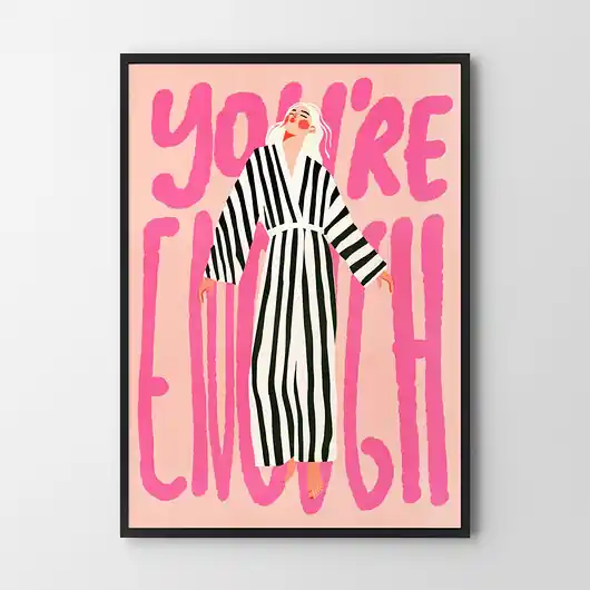 Zniżka Jesteś wystarczająca - plakat/ilustracja dziewczyna róż