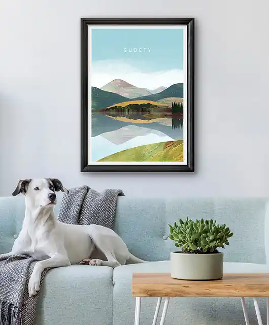 Sudety - widok z górami - plakat fine art Ekspresowa dostawa