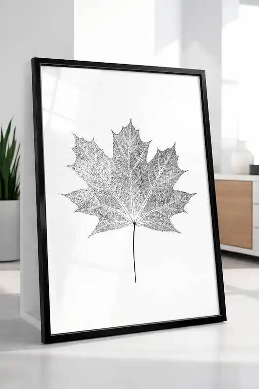 Plakat Botaniczny Liść Klonu. Minimalistyczna Dekoracja Ścienna. Grafika Kup teraz