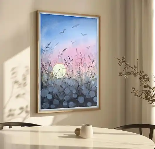 Oferta czasowa Oryginalna akwarela. Łąka A3