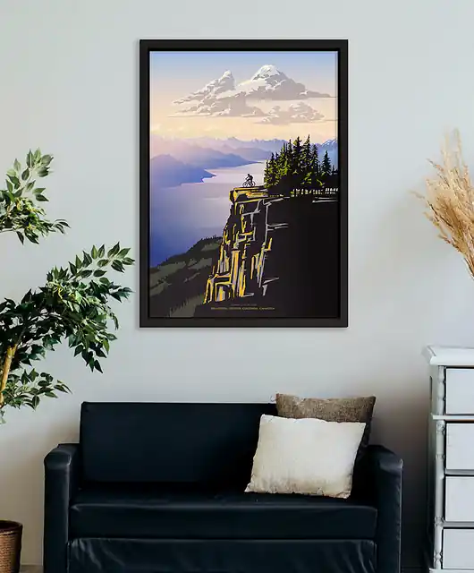 Rowerem w góry - Arrow Lake - plakat fine art Dostępne od ręki