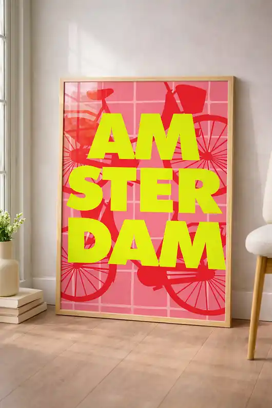 Plakat Amsterdam rowery Promocja