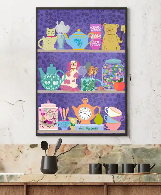 Nowy Półka miłośnika herbaty - plakat fine art