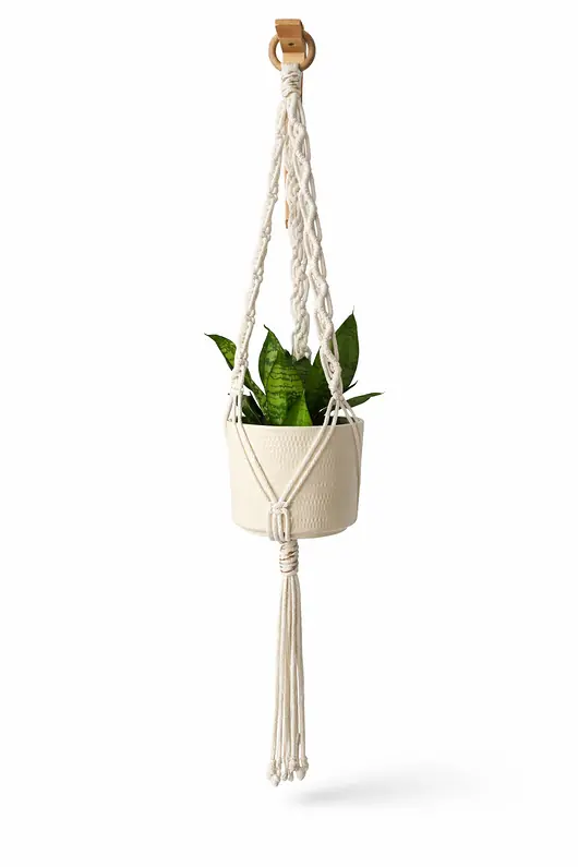 Tylko do końca tygodnia Uroczy kwietnik wiszący w stylu boho makrama na doniczkę dł.95cm