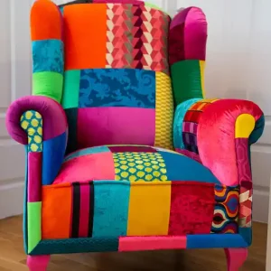 Dodaj do koszyka Fotel Uszak Patchwork