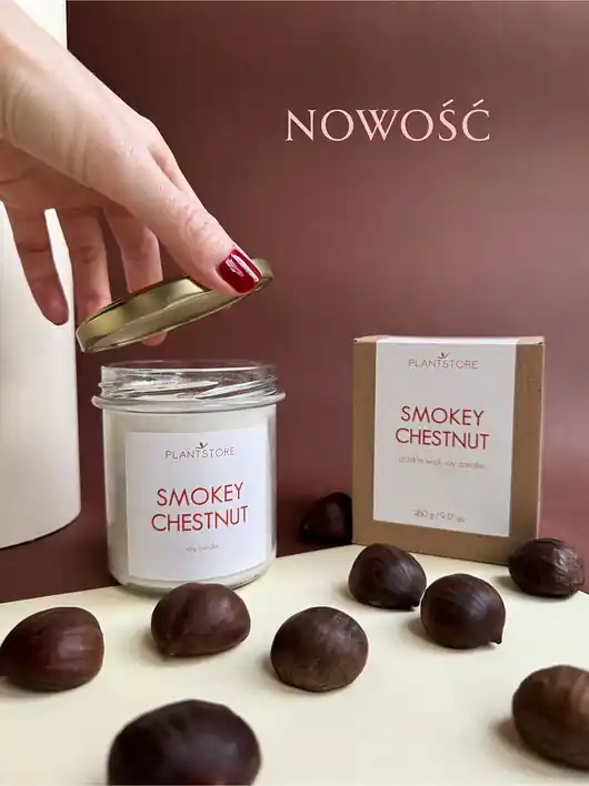 SMOKEY CHESTNUT Świeca sojowa DUŻA 260 g Szybka dostawa