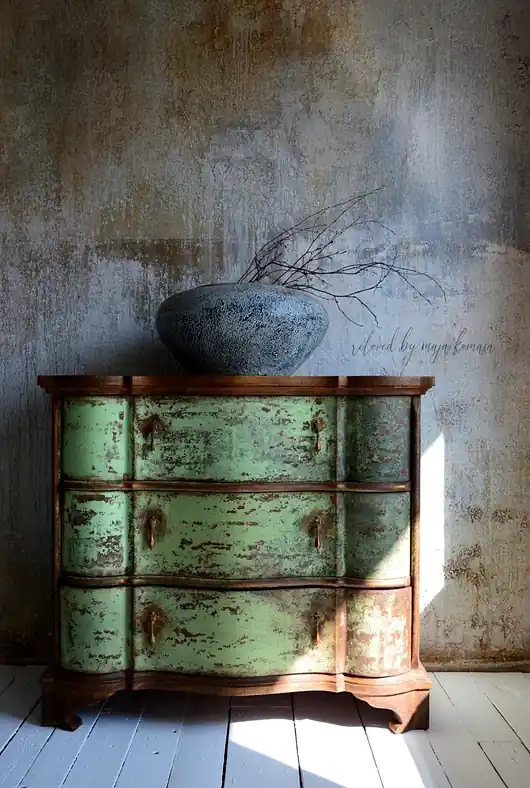 Popularny Komoda Timeworn Green