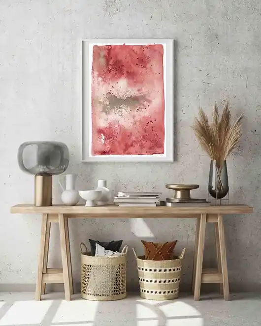 Obniżka ceny Plakat Artystyczny wydruk Blush & Gold ‘ 2 Abstrakcja w Pudrowym różu
