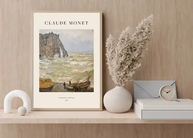 Nowość PLAKAT Monet, sztorm obraz, sztuka ścienna, pejzaż morski
