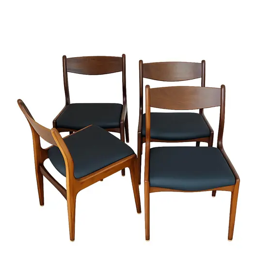 Kup teraz Kpl 4 krzeseł palisander vintage lata 60 Richbilt styl Johannes Andersen