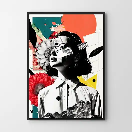 Plakat Kolaż dziewczyna wersja vintage Tylko dziś