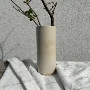 Popularny Ceramiczny Wąski Mały Wazon Biały Earth Tones