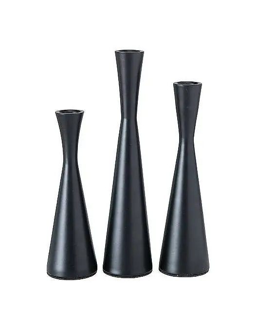 Do wyczerpania zapasów Świecznik Metalowy 3 szt. Komplet Świeczników Black