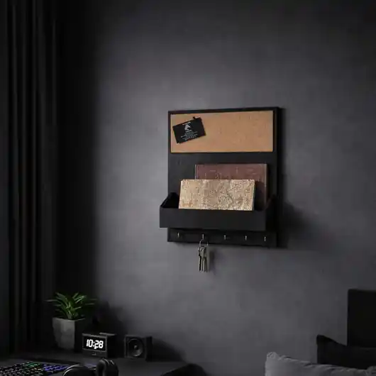 Drewniany organizer, na ścianę, na ulotki, 40x34 cm Kup online