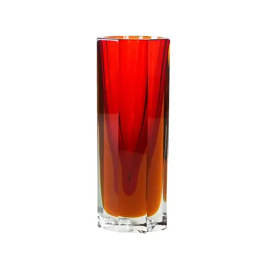 Szybka dostawa Wazon szklany czerwony, czeski design, lata 60, produkcja Czechy