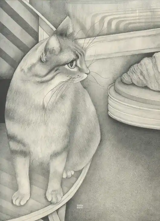 Łatwy zwrot Plakat Gattino e croissant