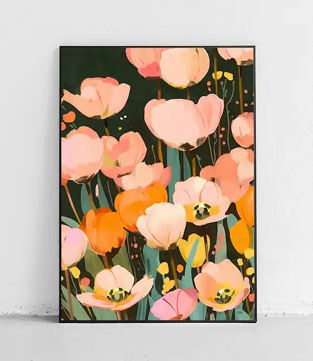 Plakat Tulipanowy ogród o zmroku Ograniczona ilość