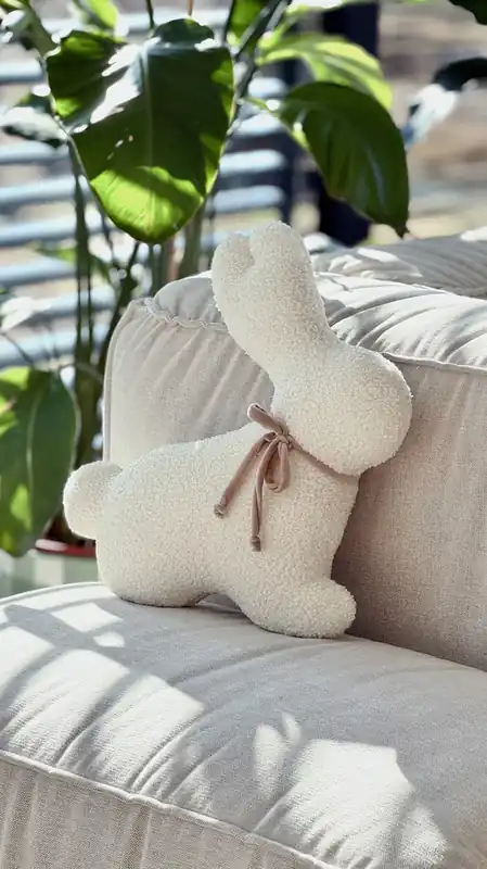 Premium Poduszka zajączek zając boucle off white
