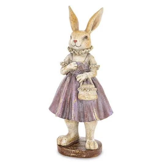 Wyprzedaż Figurka - króliczka 26x12x9,5 cm AMELIA z torebką