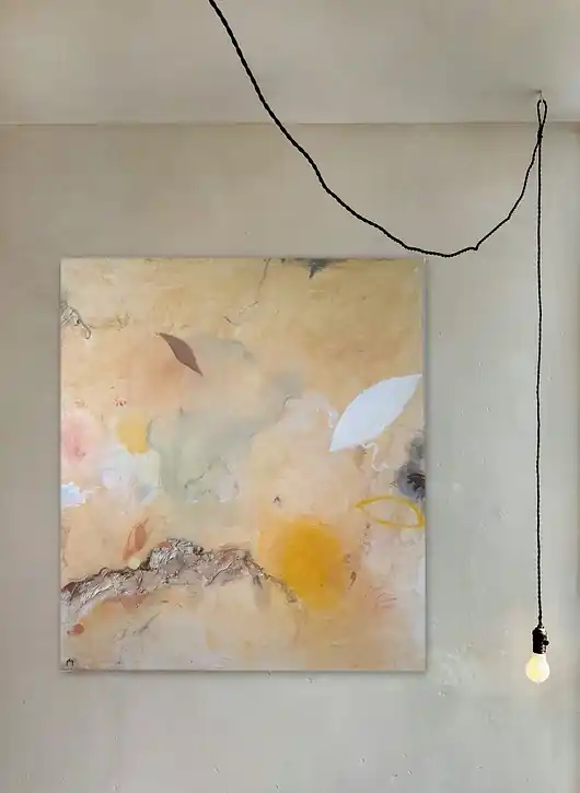 "Levitation" 80x90 cm, pigmenty ziemne, akryl Oferta czasowa