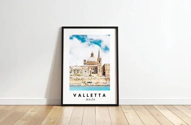 PLAKAT travel poster Valletta Malta zdjęcie personalizacja prezent dla niej Obniżka ceny